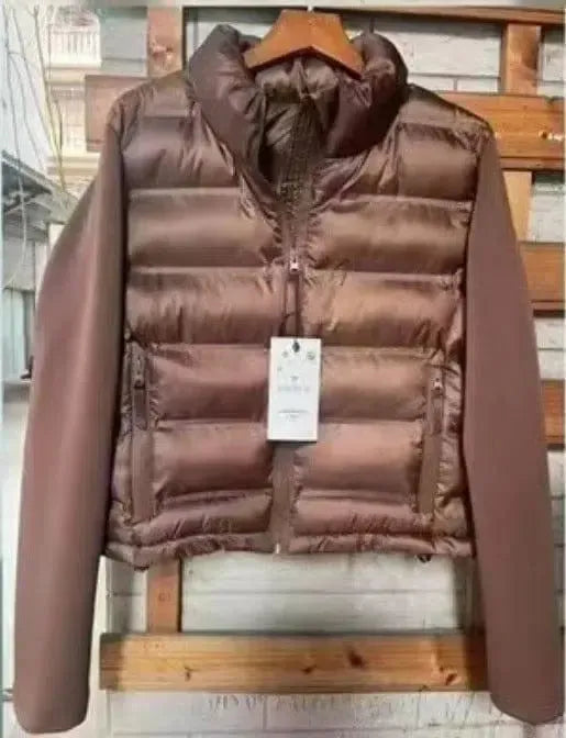 Women's Fashion Petite Cotton-padded Coat Jacket-High Version Brown-7