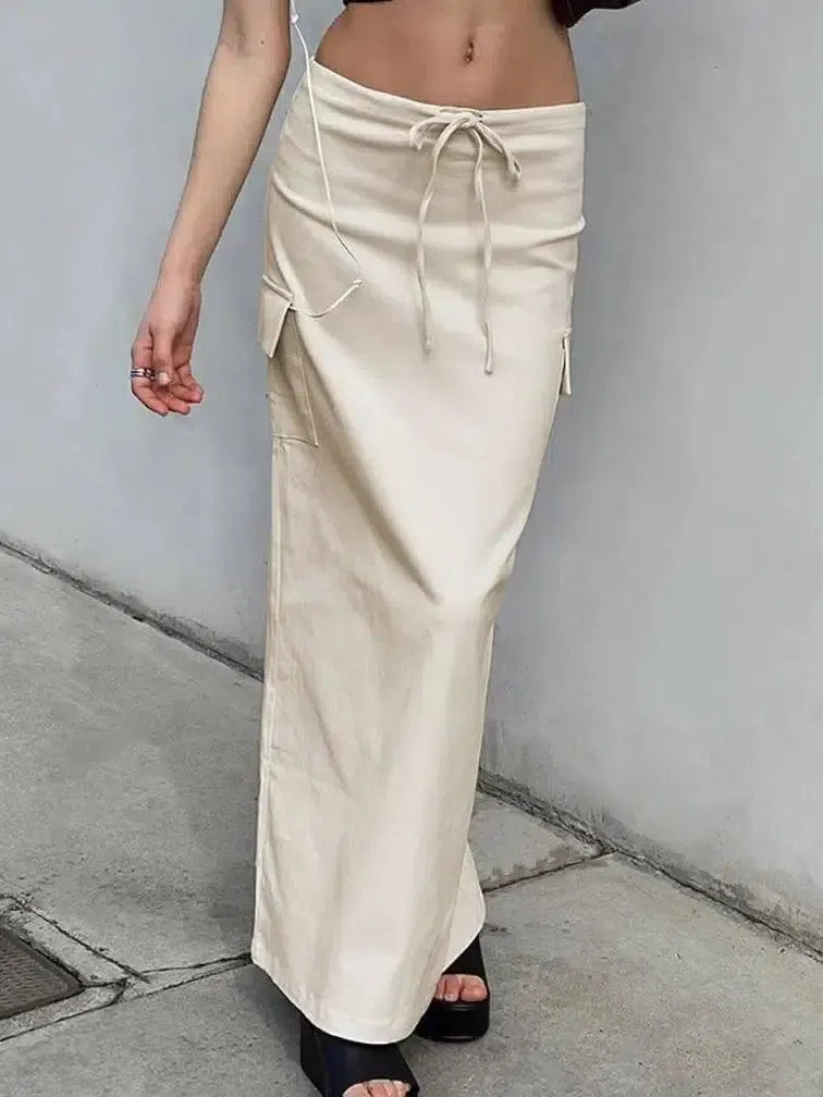 Women's Fashionable All-matching Tied High Waist Skirt-6