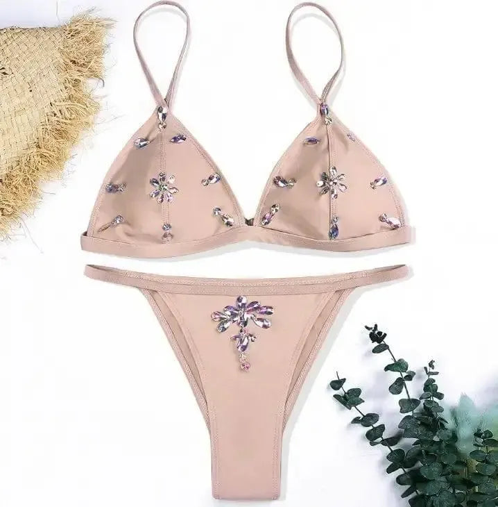 Women's Luxury Bling Diamond Bikini Set Women Push Up Bikini-2