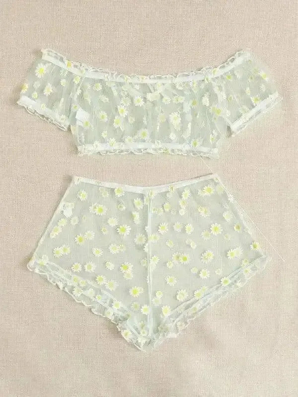 Women's Printed Lingerie Set-5