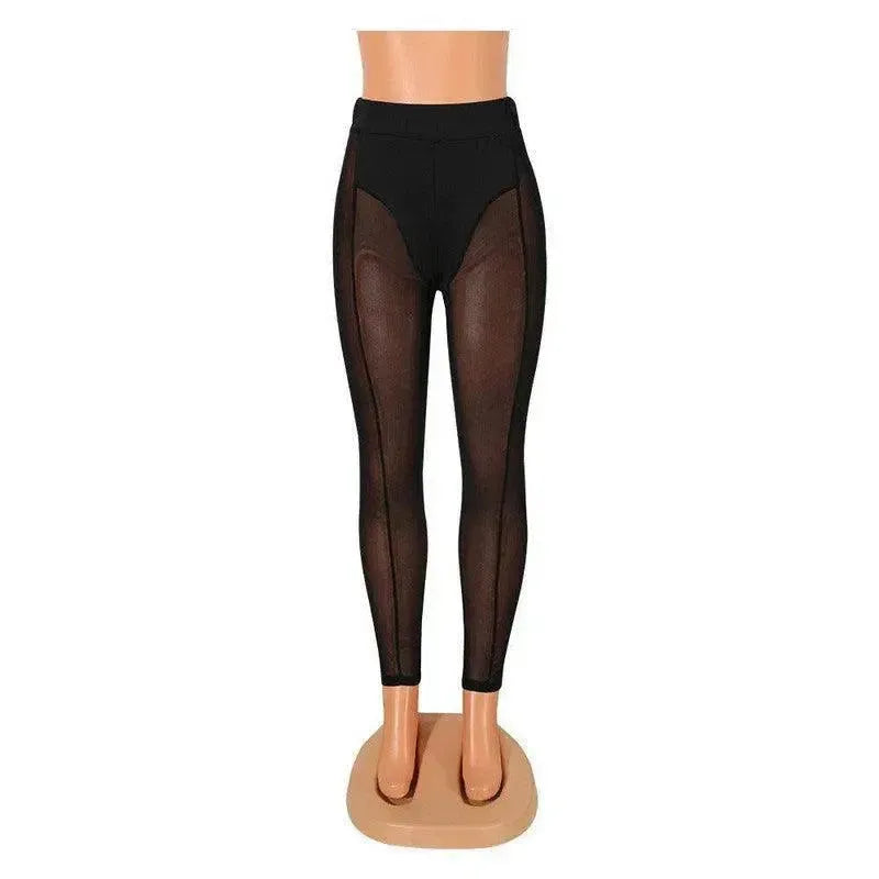 Women's Stretch Black Tight Trousers Leggings-2