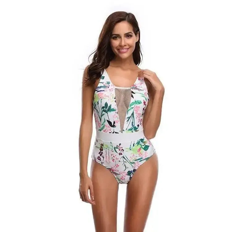 Women's one piece screen printed swimwear-1