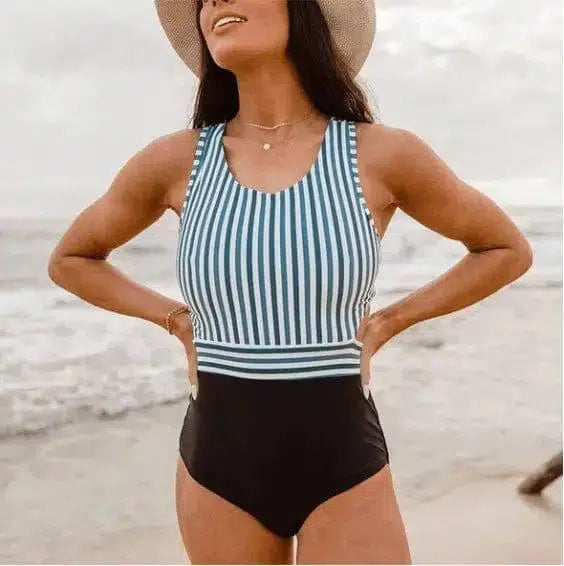 Women's printed swimsuit-Black-1