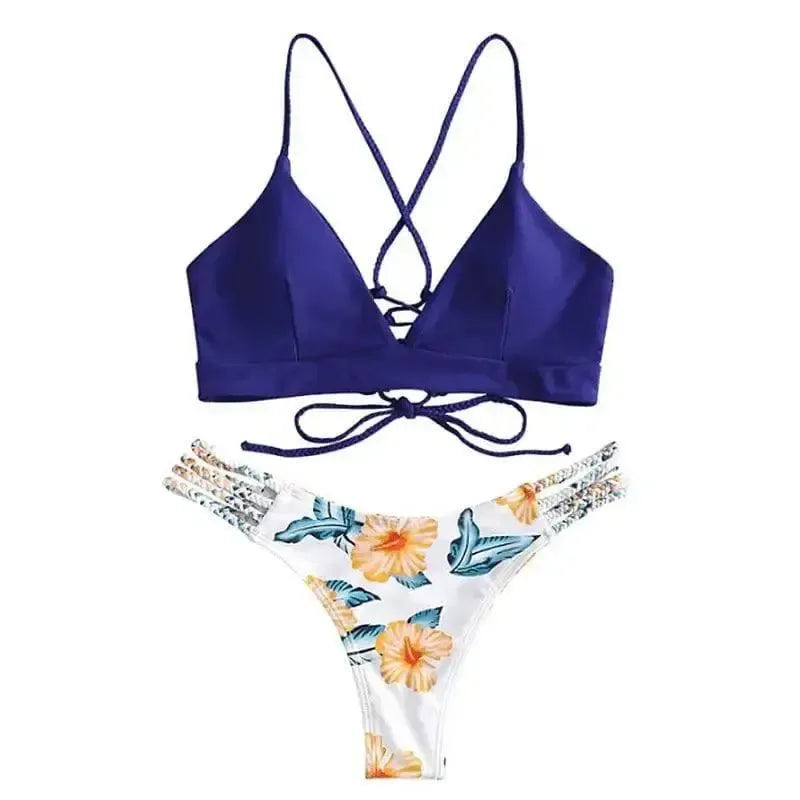 Women'S Solid-Color Separate Swimsuits Are Hot-Blue-5