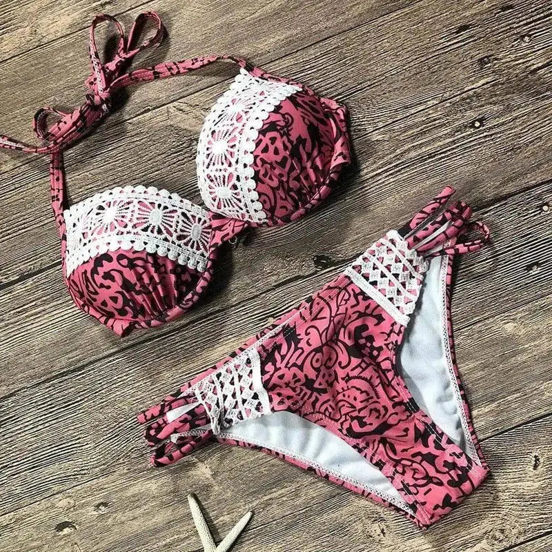 Women Swimwear Push up Swimsuit Female Bikini Halter-2