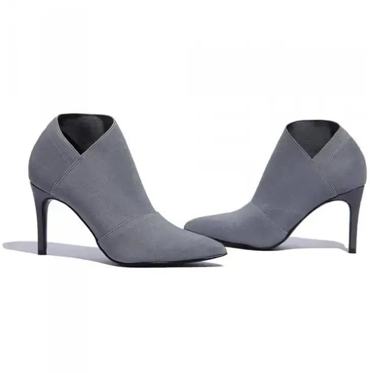 Women Shoes Slip-On Retro High Heel Ankle Boot Elegant Cusp-9