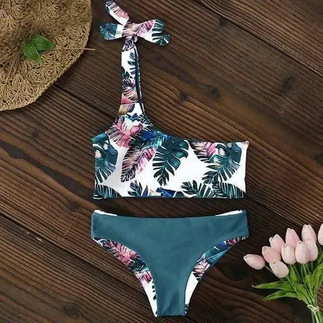 Women Swimsuit One Shoulder Bikini Low Waist-LD18120W1-2