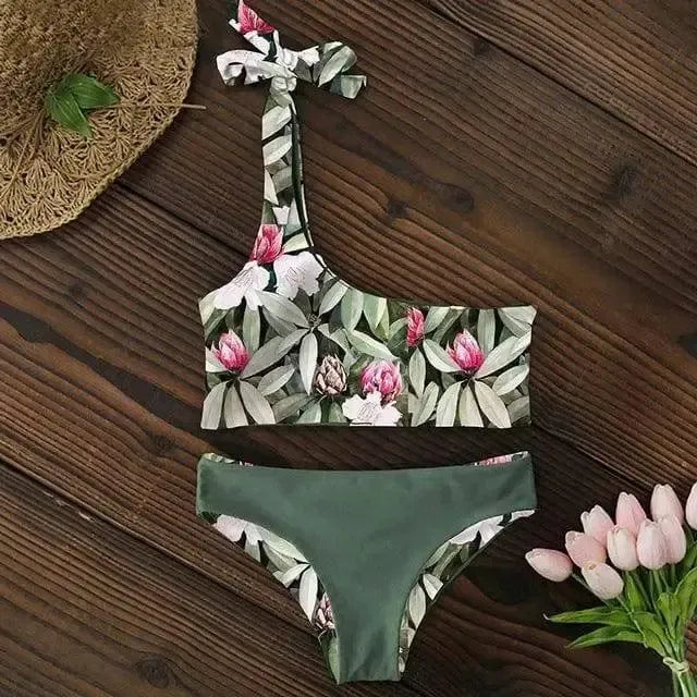 Women Swimsuit One Shoulder Bikini Low Waist-LD18120G2-3