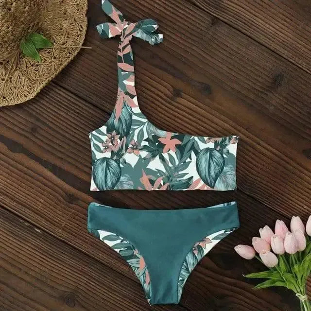 Women Swimsuit One Shoulder Bikini Low Waist-LD18120B3-5