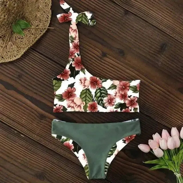Women Swimsuit One Shoulder Bikini Low Waist-LD18120G3-7