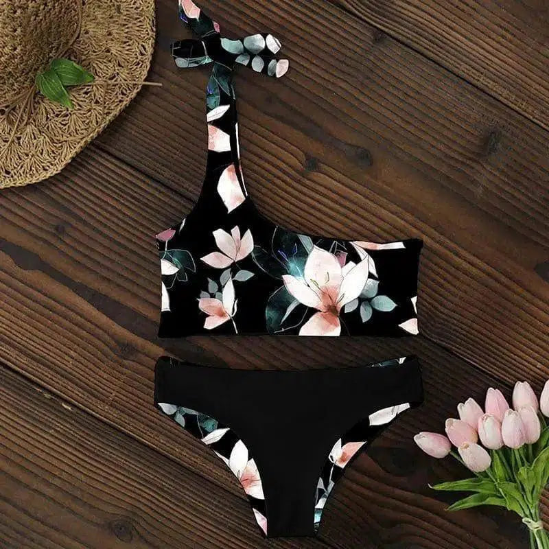 Women Swimsuit One Shoulder Bikini Low Waist-LD18120D2-9