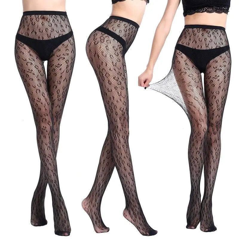 Women Tights Stockings Plus Size Fishnet-Leopard-2