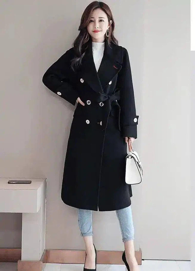 Woolen coat-Black-2