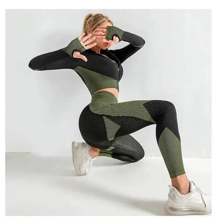 Zipper yoga suit-6